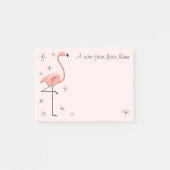 Flamingo Pink "Text" Post-it Klebezettel (Vorderseite)