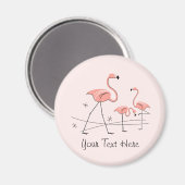 Flamingo Pink Text Trio 2 Magnet (Vorderseite/Rückseite)
