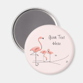 Flamingo Pink Text Trio 4 Magnet (Vorderseite/Rückseite)