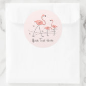 Flamingo Pink Trio 2 Textaufkleber Runder Aufkleber (Tasche)