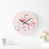 Flamingo Pink Trio 2 Uhr rund (Zuhause)
