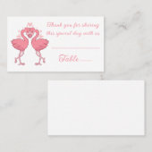 Flamingo Pink Tropical Beach Wedding Escort Platzkarte (Vorne/Hinten)