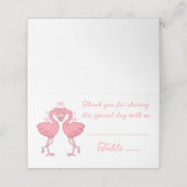 Flamingo Pink Tropical Beach Wedding Escort Platzkarte (Außenseite Aufgefaltet)