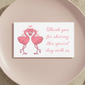 Flamingo Pink Tropical Beach Wedding Thank You Platzkarte