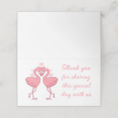 Flamingo Pink Tropical Beach Wedding Thank You Platzkarte (Außenseite Aufgefaltet)