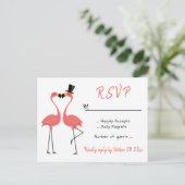 Flamingo Pink UAWG Wedding Tropical Luau Beach Einladungspostkarte (Stehend Vorderseite)