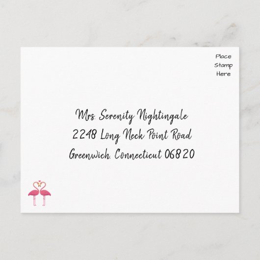 Flamingo Pink UAWG Wedding Tropical Luau Beach Einladungspostkarte (Rückseite)