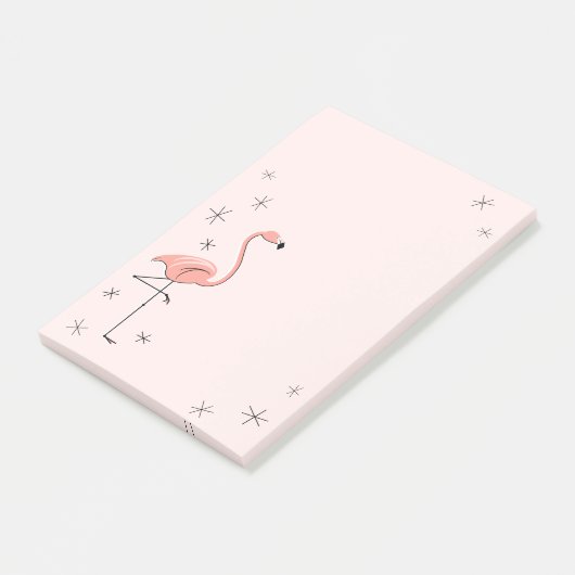 Flamingo Pink vertikal Post-it Klebezettel (angewinkelt)