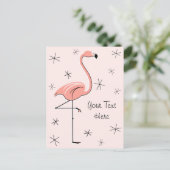 Flamingo Pink Vertikale Postkarte (Stehend Vorderseite)