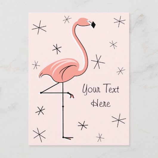 Flamingo Pink Vertikale Postkarte (Vorderseite)