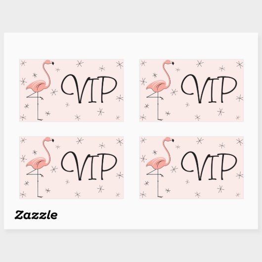Flamingo Pink VIP Aufkleber Rechteck (Blatt)