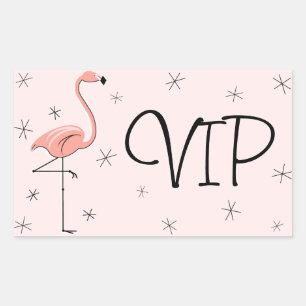 Flamingo Pink VIP Aufkleber Rechteck