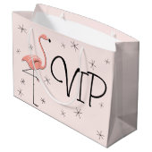 Flamingo Pink 'VIP Geschenktasche groß Große Geschenktüte (Rückseite Schrägansicht)