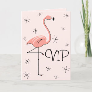 Flamingo Pink VIP Grüße Karte vertikal