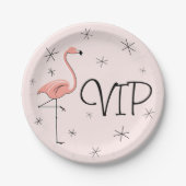 Flamingo Pink VIP Papierplatte Pappteller (Vorderseite)