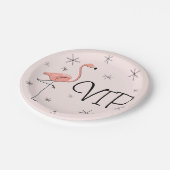 Flamingo Pink VIP Papierplatte Pappteller (Schrägansicht)