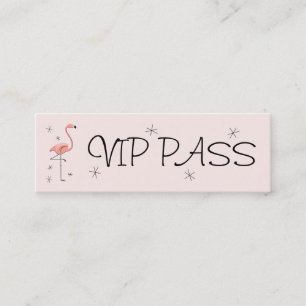 Flamingo Pink "VIP PASS" Visitenkartenmagazin Mini Visitenkarte