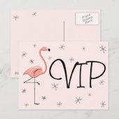 Flamingo Pink "VIP" Postkarte (Vorne/Hinten)
