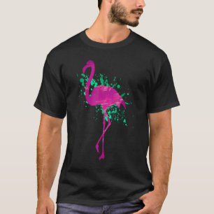 Flamingo Pink Watercolor Beach Sommer T-Shirt