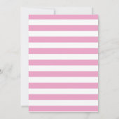 Flamingo Pink & White Streifen Geburtstagsparty Einladung (Rückseite)