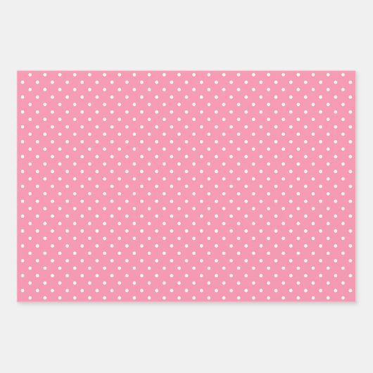 Flamingo Pink & White Streifen Polka Dot Zickzack Geschenkpapier Set (Vorderseite 2)