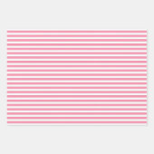 Flamingo Pink & White Streifen Polka Dot Zickzack Geschenkpapier Set (Vorderseite)