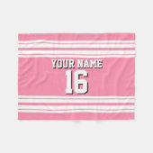 Flamingo Pink White Team Jersey Name Fleecedecke (Vorderseite (Horizontal))