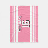 Flamingo Pink White Team Jersey Name Fleecedecke (Vorderseite)