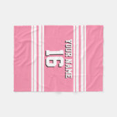 Flamingo Pink White Team Jersey Name Fleecedecke (Vorderseite (Horizontal))