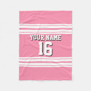 Flamingo Pink White Team Jersey Name Fleecedecke