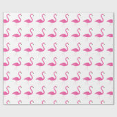 Flamingo Pink & White Wrapping Paper Geschenkpapier (Flach)