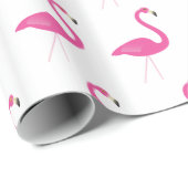 Flamingo Pink & White Wrapping Paper Geschenkpapier (Rolleneckpunkt)