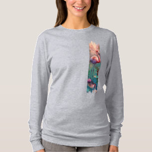 Flamingo-Pinselstrich T-Shirt