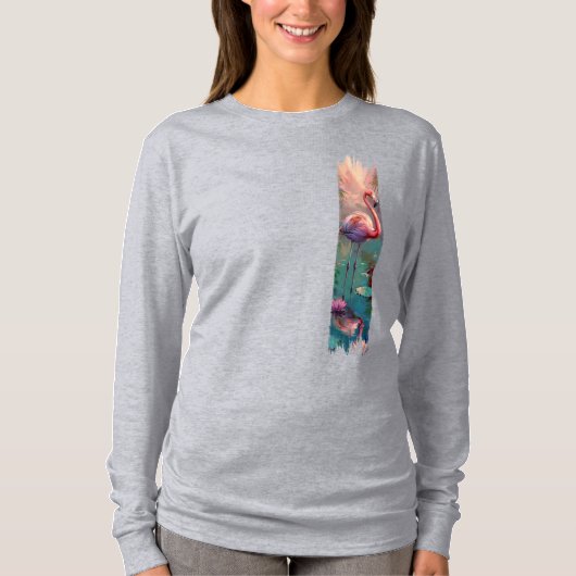 Flamingo-Pinselstrich T-Shirt (Vorderseite)