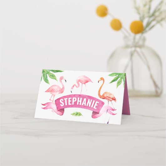 Flamingo Platzkarte, tropisch Platzkarte (Rückseite)