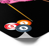 Flamingo Playing Billiards Kostüm Billiards Playa Poster (Ecke)