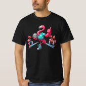 Flamingo Playing Bowling Graphic Art Bowler Bowlin T-Shirt (Vorderseite)