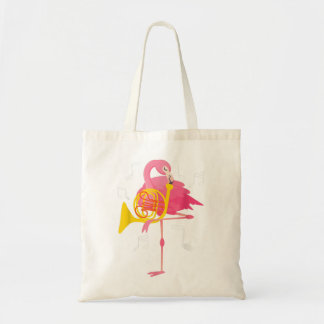 Flamingo Playing Französisch Horn Spieler Französi Tragetasche