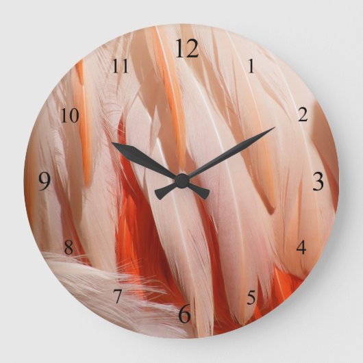 Flamingo Plumage Clock Große Wanduhr (Vorderseite)