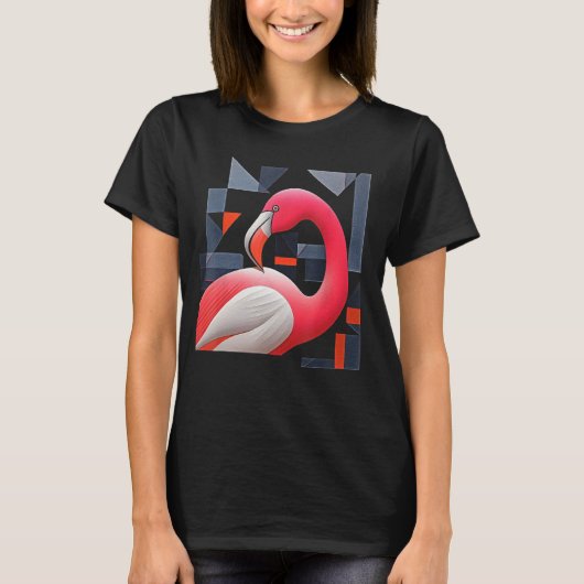 Flamingo Polygon Artwork Animal Motif Flamingo T-Shirt (Vorderseite)