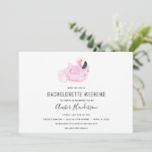 Flamingo Pool Float Bachelorette Itinerary Einladung (Stehend Vorderseite)