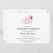 Flamingo Pool Float Bachelorette Itinerary Einladung (Vorne/Hinten)