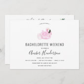 Flamingo Pool Float Bachelorette Itinerary Einladung (Vorne/Hinten)
