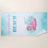 Flamingo Pool Float, Blue Strandtuch (Vorderseite)