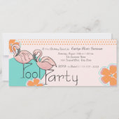 Flamingo Pool Party Einladung (Vorderseite)