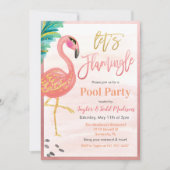 Flamingo Pool Party Einladung (Vorderseite)