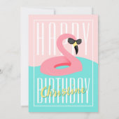 Flamingo Pool Party Einladung der 90er Jahre (Rückseite)