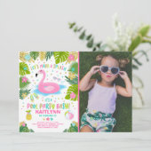 Flamingo Pool Party Einladung Tropical Flamingo (Stehend Vorderseite)