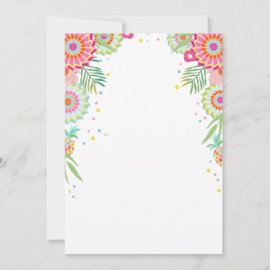 Flamingo Pool Party Einladung Tropical Pool Schwim (Rückseite)