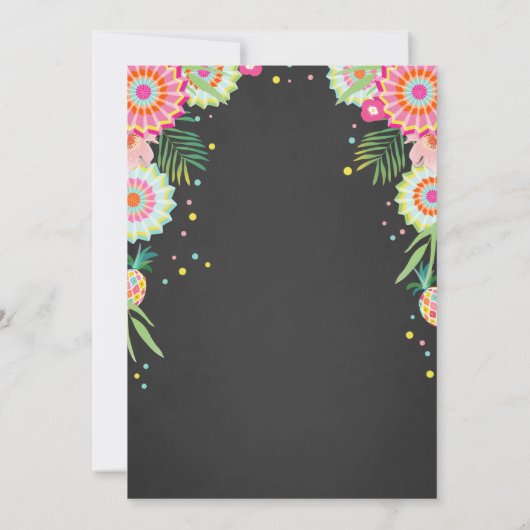 Flamingo-Pool-Party Einladung tropisches Poolfloss (Rückseite)